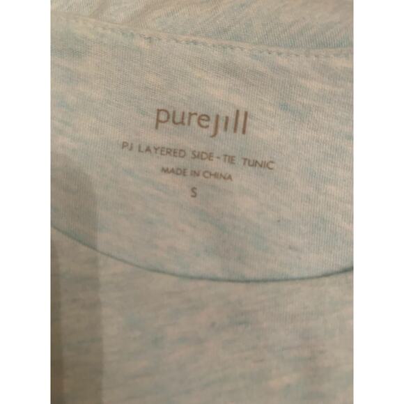 Pure Jill aqua blue 1/3 sleeves overlay mini dress/tunic top size small - Picture 3 of 8